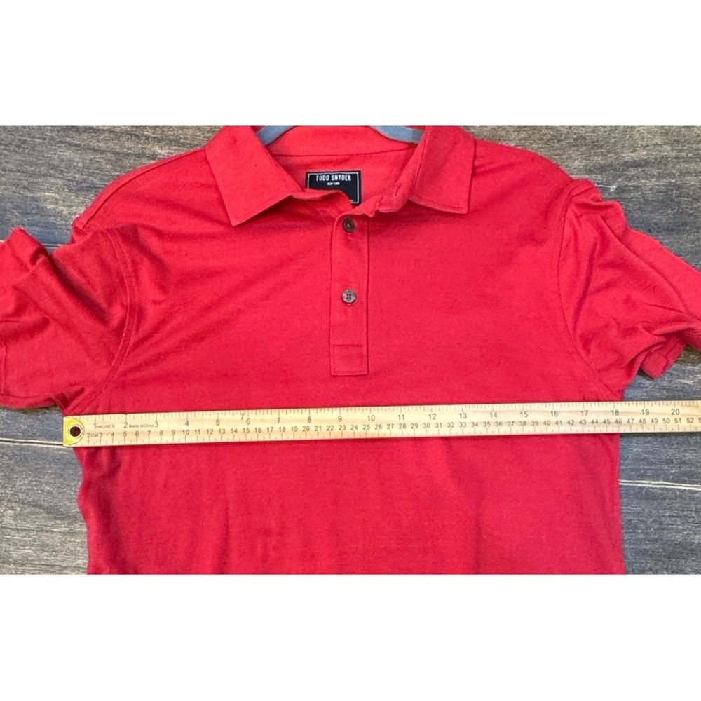 Todd Snyder New York Men's Red Pique Polo Shirt Size XS Lyocell Cotton - Picture 8 of 10